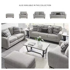 Pouf Avenal Park de Signature Design by Ashley, revêtement en polyester texturé, gris flanelle