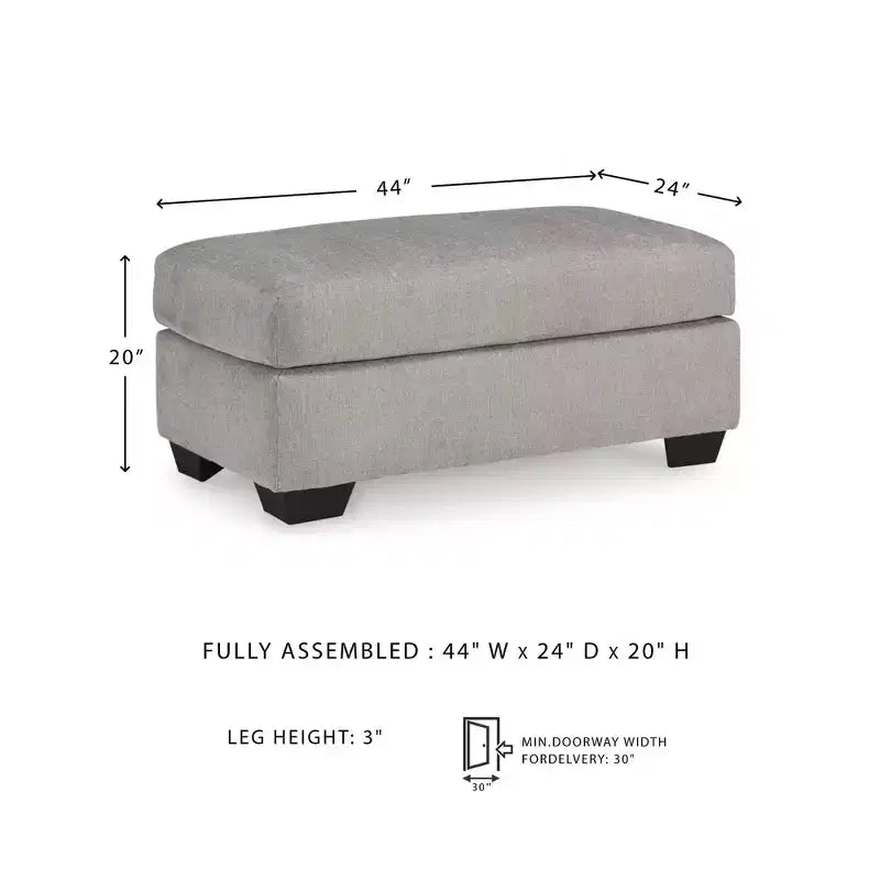 Pouf Avenal Park de Signature Design by Ashley, revêtement en polyester texturé, gris flanelle