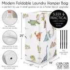 Sweet Jojo Designs Panier à linge pliable pour garçon avec poignées Motif dinosaure aquarelle multicolore