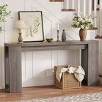 Table d'appoint de salon de 70,9 pouces, une table de console longue et étroite de style campagnard, adaptée aux entrées, couloirs, facile à assembler.
