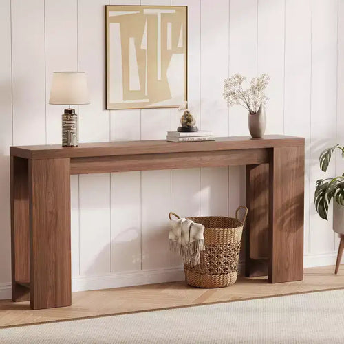 70.9-inch living room side table, a long and narrow country-style entryway table, suitable for entrances, hallways, easy to assemble.
