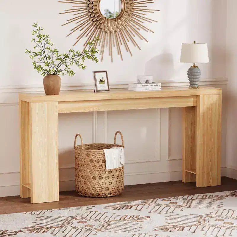 Table d'appoint de salon de 70,9 pouces, une table de console longue et étroite de style campagnard, adaptée aux entrées, couloirs, facile à assembler.