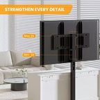 Meuble TV avec support et 6 tiroirs de rangement pour téléviseurs de 32/45/55/65/75/80 pouces, centre de divertissement noir pour chambre à coucher, salon, tables de console multimédia en bois