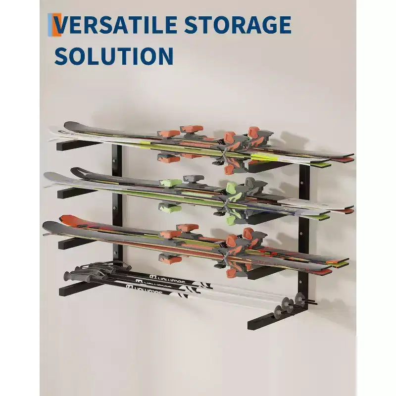 Range de stockage de bois, lot de 2, fixation murale, étagères de rangement en bois à 4 niveaux en acier robuste, capacité de 360 kg, pour abri de jardin, atelier, garage