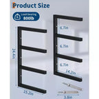 Range de stockage de bois, lot de 2, fixation murale, étagères de rangement en bois à 4 niveaux en acier robuste, capacité de 360 kg, pour abri de jardin, atelier, garage