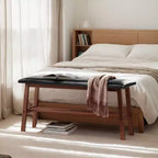 Karl Home 39.4'' Solid Wood Upholstered Bench with Seat Tufted Design