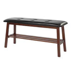 Banc rembourré en bois massif Karl Home 99 cm avec capitonnage de l'assise