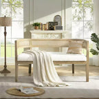Canapé Christopher Knight Home Shigeo 47,5, en bouclette, en bois d'hévéa, style ferme