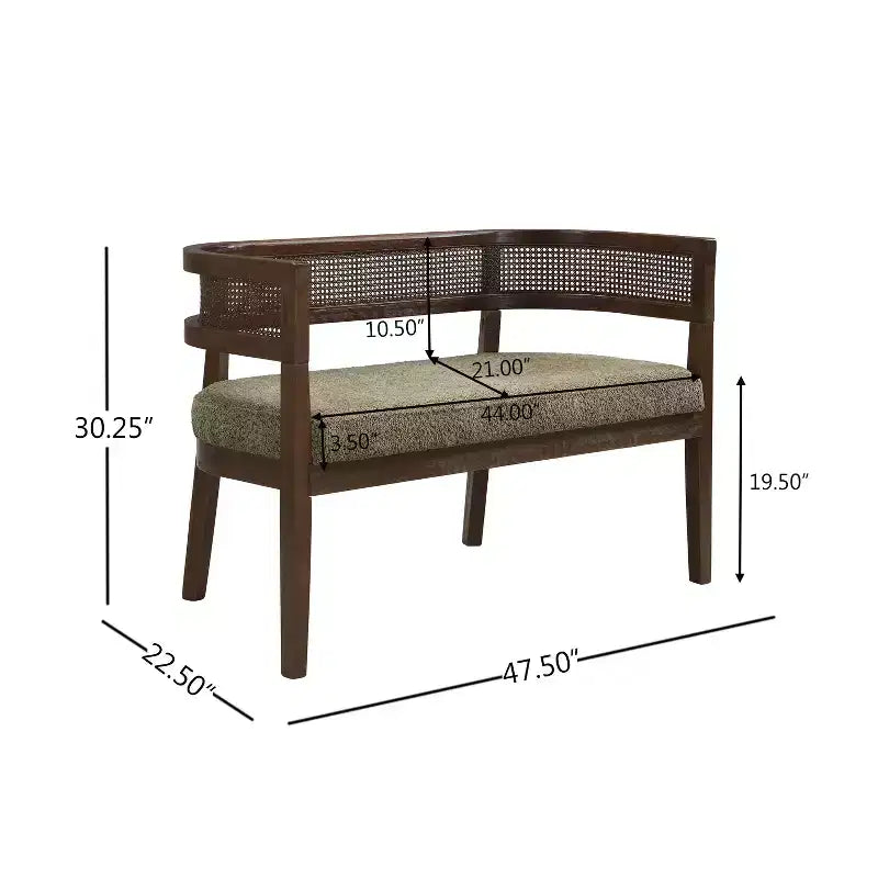Canapé Christopher Knight Home Shigeo 47,5, en bouclette, en bois d'hévéa, style ferme