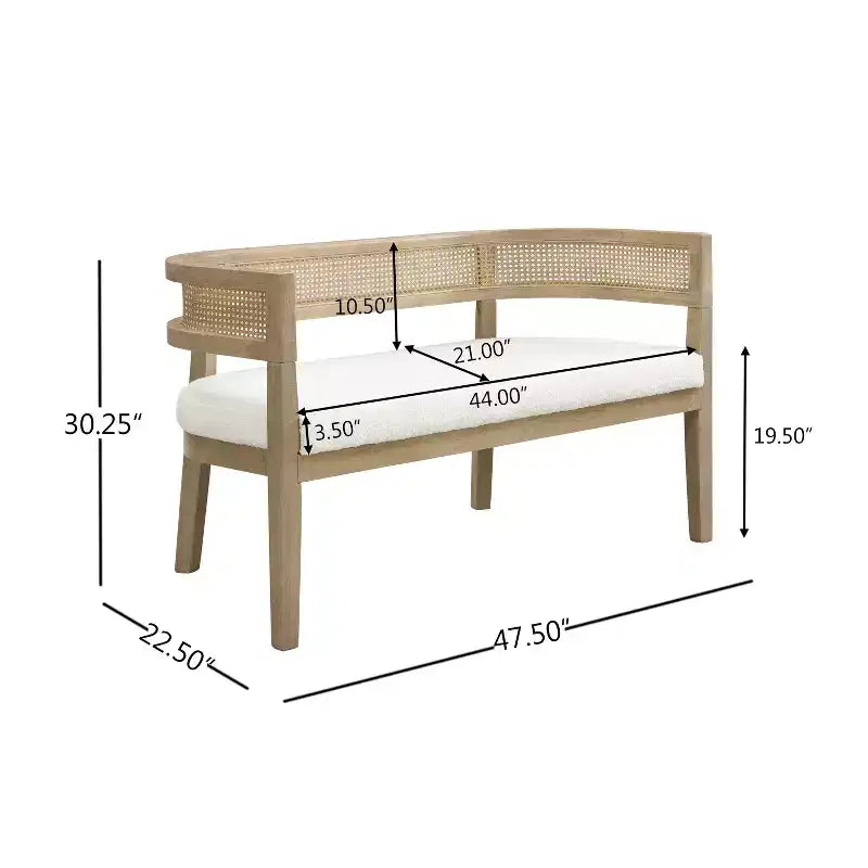 Canapé Christopher Knight Home Shigeo 47,5, en bouclette, en bois d'hévéa, style ferme