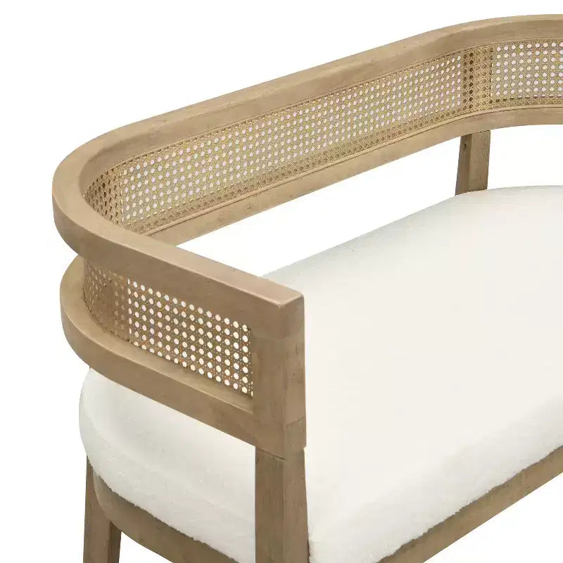 Canapé Christopher Knight Home Shigeo 47,5, en bouclette, en bois d'hévéa, style ferme
