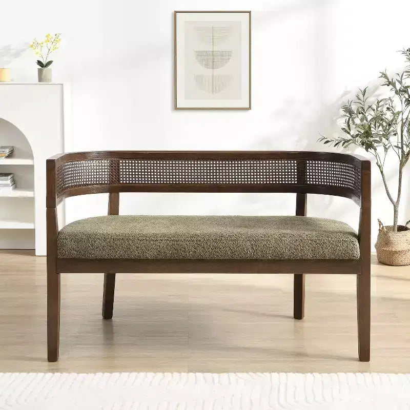 Canapé Christopher Knight Home Shigeo 47,5, en bouclette, en bois d'hévéa, style ferme