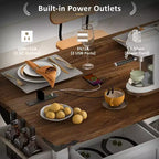 Desserte de cuisine Homy Casa avec abattant et rangement, portes coulissantes de style grange et roulettes