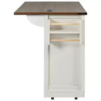 Desserte de cuisine Homy Casa avec abattant et rangement, portes coulissantes de style grange et roulettes