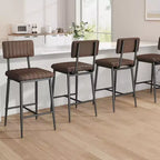 Lot de 2 tabourets de bar, chaises de bar hautes avec coussin épais et pieds en métal renforcé, tabourets de bar hauteur comptoir en similicuir, pour îlot de cuisine, bar de comptoir