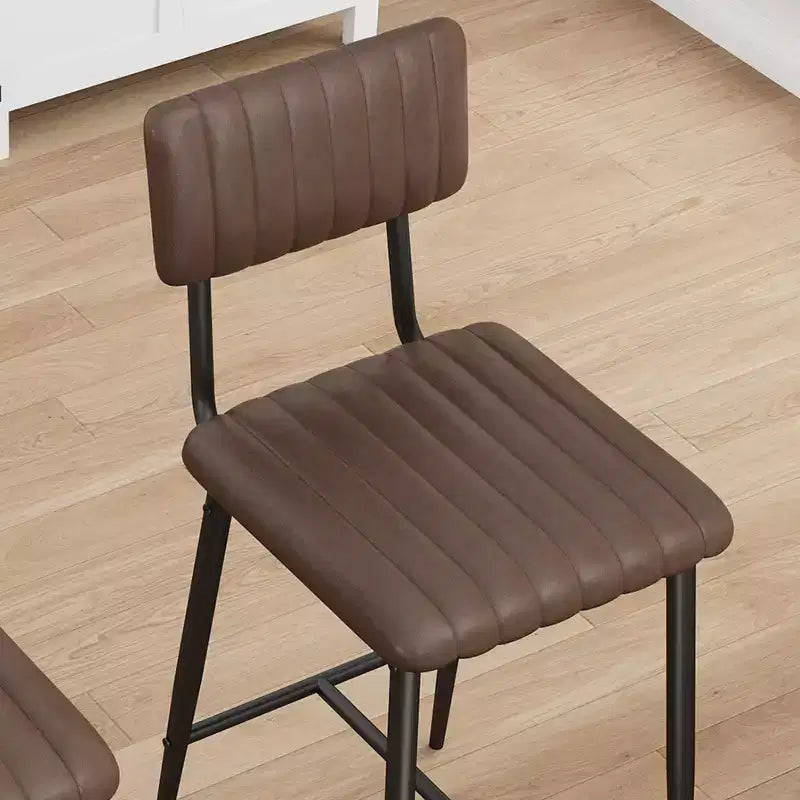 Lot de 2 tabourets de bar, chaises de bar hautes avec coussin épais et pieds en métal renforcé, tabourets de bar hauteur comptoir en similicuir, pour îlot de cuisine, bar de comptoir