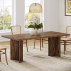 Lantine 63-Inch Farmhouse Dining Table for 4-6 People, Rectangle Wooden Kitchen Table with Heavy Duty Legs for Dining Room, Kitchen, Vintage Brown