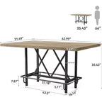 Table de bar industrielle Lantine de 63 pouces avec repose-pieds en métal, table de bistrot à hauteur de comptoir pour cuisine, bar à domicile et réceptions (Gris rustique)