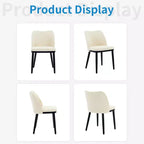 Lot de 2 chaises de salle à manger modernes en tissu rembourré, siège rembourré et pieds en bois robustes, assise confortable pour cuisine, restaurant, salon