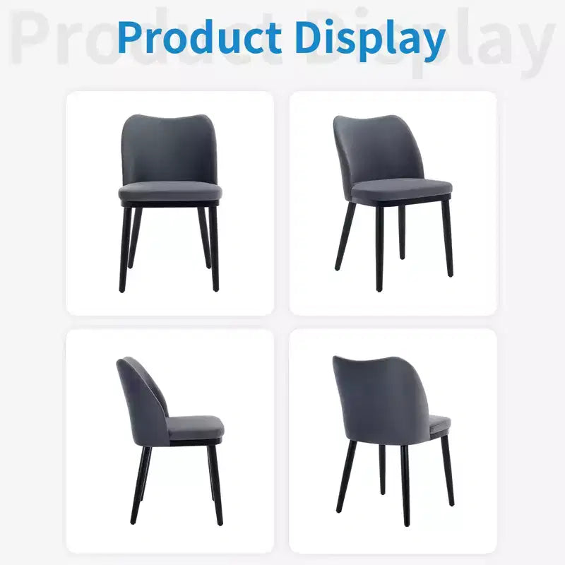 Lot de 2 chaises de salle à manger modernes en tissu rembourré, siège rembourré et pieds en bois robustes, assise confortable pour cuisine, restaurant, salon