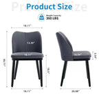 Lot de 2 chaises de salle à manger modernes en tissu rembourré, siège rembourré et pieds en bois robustes, assise confortable pour cuisine, restaurant, salon