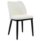Lot de 2 chaises de salle à manger modernes en tissu rembourré, siège rembourré et pieds en bois robustes, assise confortable pour cuisine, restaurant, salon