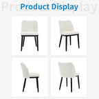 Lot de 2 chaises de salle à manger modernes en tissu rembourré, siège rembourré et pieds en bois robustes, assise confortable pour cuisine, restaurant, salon