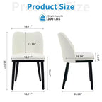Lot de 2 chaises de salle à manger modernes en tissu rembourré, siège rembourré et pieds en bois robustes, assise confortable pour cuisine, restaurant, salon