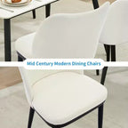 Lot de 2 chaises de salle à manger modernes en tissu rembourré, siège rembourré et pieds en bois robustes, assise confortable pour cuisine, restaurant, salon