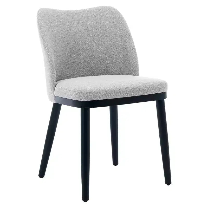 Lot de 2 chaises de salle à manger modernes en tissu rembourré, siège rembourré et pieds en bois robustes, assise confortable pour cuisine, restaurant, salon