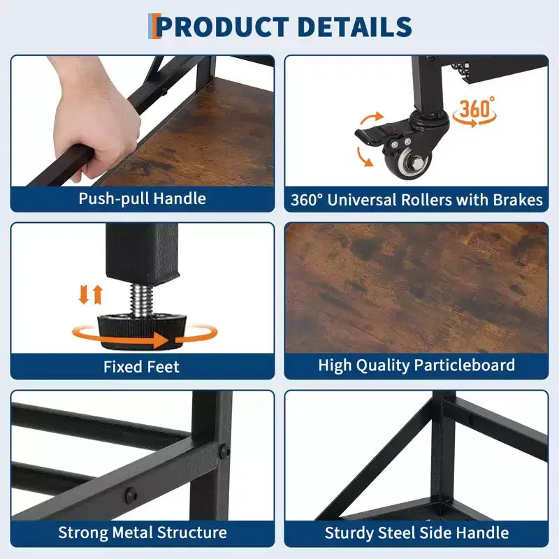 Support amélioré 3-en-1 double pour imprimante 3D avec rangement et hub d'alimentation | Station de travail mobile pour studio et atelier organisés | Table ultime pour imprimante 3D