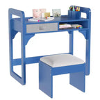 Ensemble bureau et chaise pour enfants, bureau d'étude pour garçons et filles, table d'écriture en bois pour enfants avec tiroirs en tissu et porte-stylo