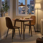 FurnitureR Lot de 4 chaises de salle à manger rembourrées, chaises d'appoint en faux daim marron vintage avec pieds en métal, chaises d'appoint modernes pour salle à manger