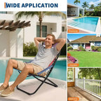 Chaise de camping, chaise de plage portable, chaise avec appui-tête rabattable, chaise avec appui-tête réglable, pour la plage, le jardin, le pique-nique