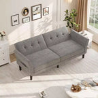Canapé-lit futon moderne 89, dossier et accoudoirs réglables, confortable, convertible, polyvalent pour salon, chambre à coucher, appartement