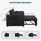 Canapé-lit 2 places en velours côtelé de 122 cm, dossier réglable avec station de charge et poches latérales, canapé-lit escamotable pour salon, chambre à coucher, appartement