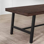 Table à manger industrielle pour 6-8 personnes, longue table en bois de 180 cm, sièges rectangulaires pour le dîner, la cuisine, la salle à manger