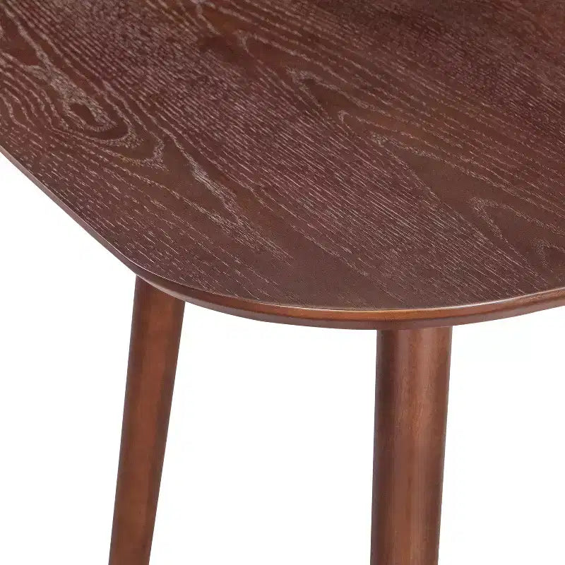 Table à manger carrée JVNOXK de 35 pouces, design minimaliste avec pieds fuselés évasés vers l'extérieur, parfaite pour les réunions de famille. Noyer