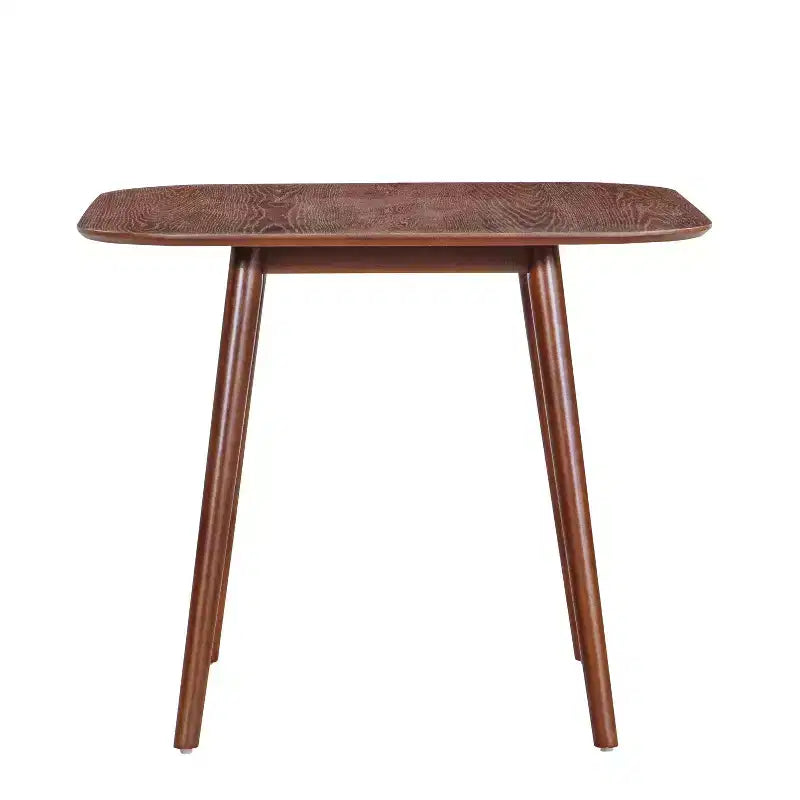 Table à manger carrée JVNOXK de 35 pouces, design minimaliste avec pieds fuselés évasés vers l'extérieur, parfaite pour les réunions de famille. Noyer