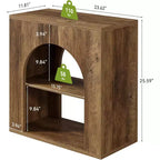 Table d'appoint à 3 niveaux Lantine, table d'appoint en bois avec étagère de rangement ouverte pour salon, petit espace, montage facile