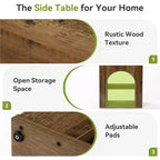 Table d'appoint à 3 niveaux Lantine, table d'appoint en bois avec étagère de rangement ouverte pour salon, petit espace, montage facile