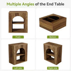 Table d'appoint à 3 niveaux Lantine, table d'appoint en bois avec étagère de rangement ouverte pour salon, petit espace, montage facile