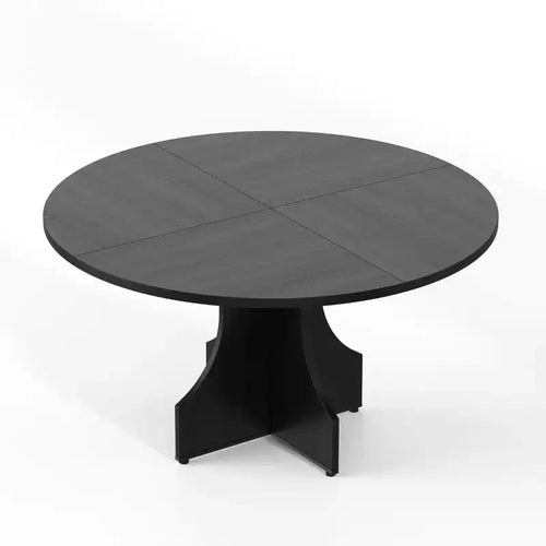 Table à manger ronde de 119,38 cm de style Ferme pour 4 à 6 personnes, Table de cuisine ronde en bois, Meuble de coin repas rustique circulaire pour appartement ou salle à manger