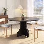 Table à manger ronde de 119,38 cm de style Ferme pour 4 à 6 personnes, Table de cuisine ronde en bois, Meuble de coin repas rustique circulaire pour appartement ou salle à manger
