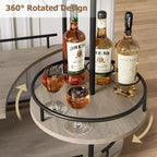Dessertes de bar avec étagères de rangement à 4 niveaux, chariots de service de bar mobiles sur roulettes avec porte-bouteilles et porte-verres pour cuisine, salle à manger, salon.