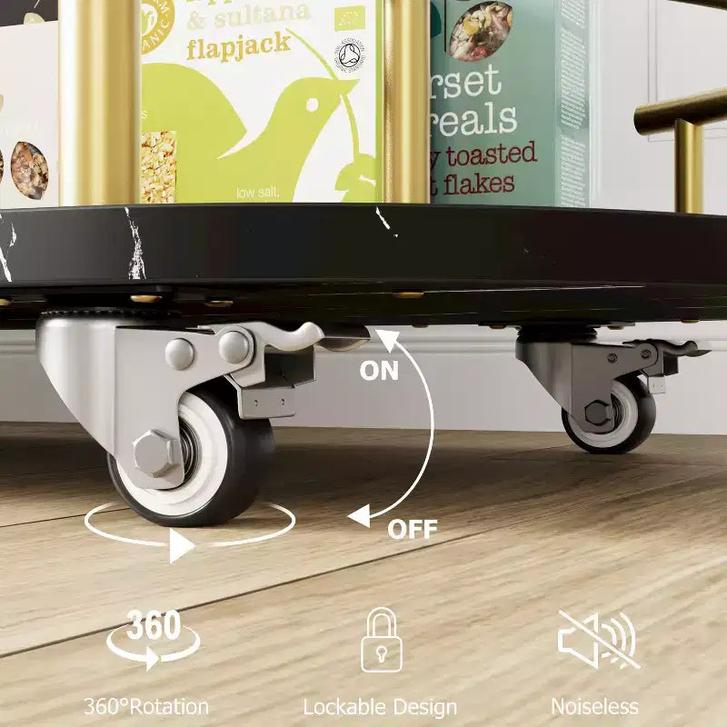 Dessertes de bar avec étagères de rangement à 4 niveaux, chariots de service de bar mobiles sur roulettes avec porte-bouteilles et porte-verres pour cuisine, salle à manger, salon.