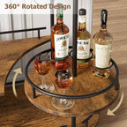 Dessertes de bar avec étagères de rangement à 4 niveaux, chariots de service de bar mobiles sur roulettes avec porte-bouteilles et porte-verres pour cuisine, salle à manger, salon.