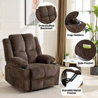 Fauteuil inclinable releveur surdimensionné, aide à la station debout, 2 porte-gobelets, pour salon