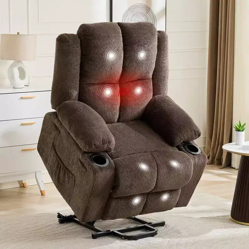 Fauteuil inclinable releveur surdimensionné, aide à la station debout, 2 porte-gobelets, pour salon