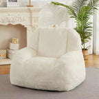 Pouf géant en fausse fourrure pour adultes, avec poignée, canapé de sol rembourré, siège de salon confortable pour la maison